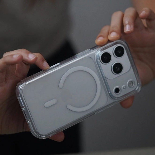 iPhone 18 Pro Max Crystal Clear Anti Yellowing Semi-Transparent Case with Camera Control Button & Magsafe - Clear