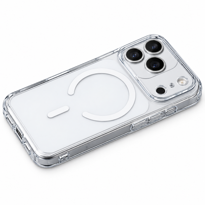 iPhone 18 Pro Max Crystal Clear Anti Yellowing Semi-Transparent Case with Camera Control Button & Magsafe - Clear