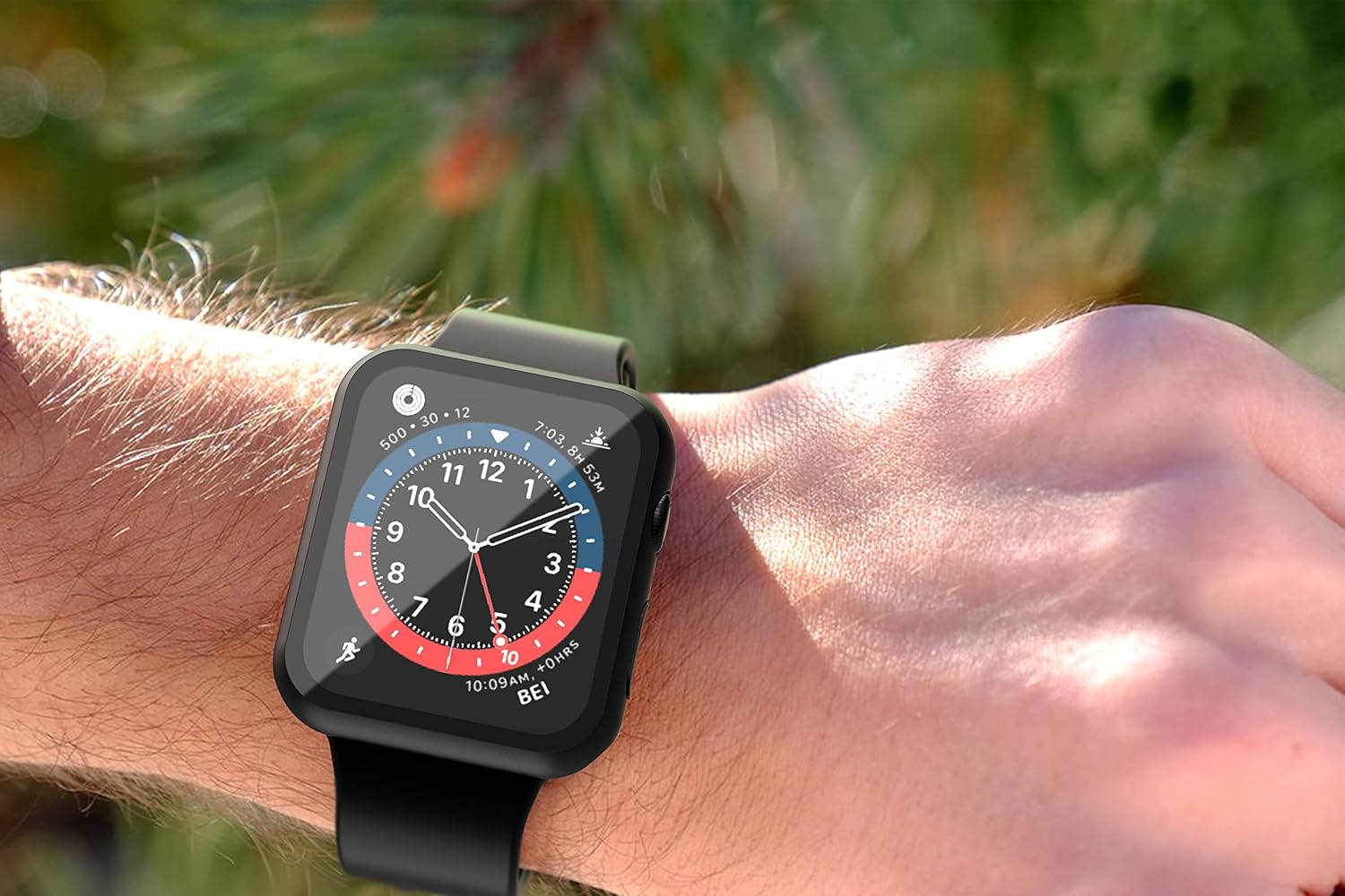 iWatch Bumper Cover for Built-in Screen Protector Full Coverage Hard PC Case for iWatch Series 7/ Series 8/Series 9 45MM