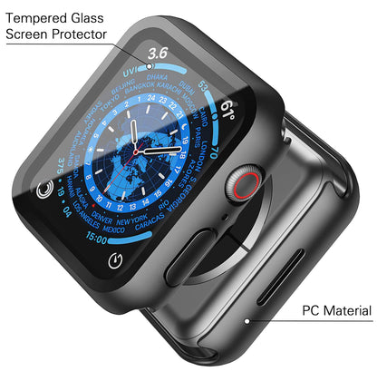 iWatch Bumper Cover for Built-in Screen Protector Full Coverage Hard PC Case for iWatch Series 7/ Series 8/Series 9 45MM