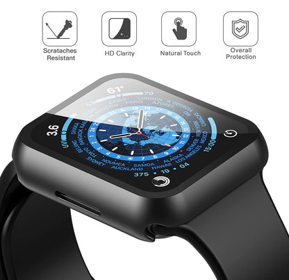 iWatch Bumper Cover for Built-in Screen Protector Full Coverage Hard PC Case for iWatch Series 7/ Series 8/Series 9 45MM