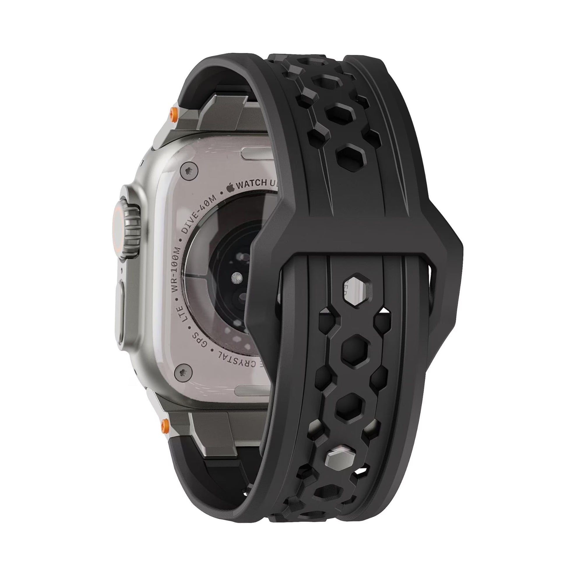 UAG iWatch Strap Premium Sport Breathable Monarch Band for iWatch 44/45/46/49MM - Black/Titanium