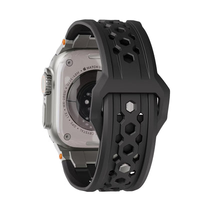 UAG iWatch Strap Premium Sport Breathable Monarch Band for iWatch 44/45/46/49MM - Black/Titanium
