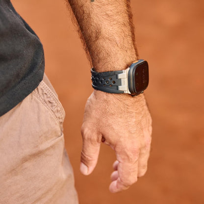 UAG iWatch Strap Premium Sport Breathable Monarch Band for iWatch 44/45/46/49MM - Black/Titanium