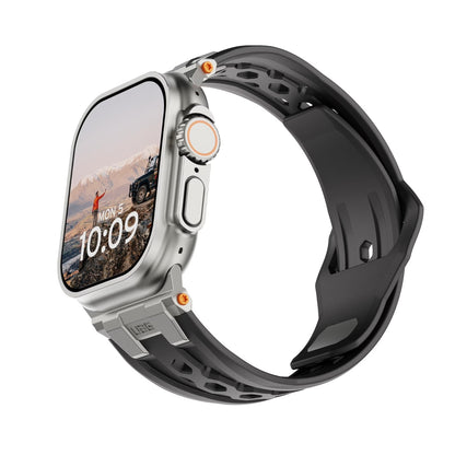 UAG iWatch Strap Premium Sport Breathable Monarch Band for iWatch 44/45/46/49MM - Black/Titanium