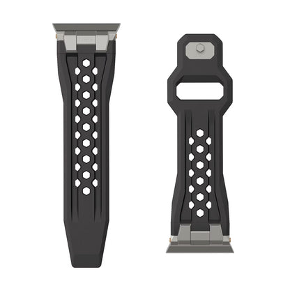UAG iWatch Strap Premium Sport Breathable Monarch Band for iWatch 44/45/46/49MM - Black/Titanium