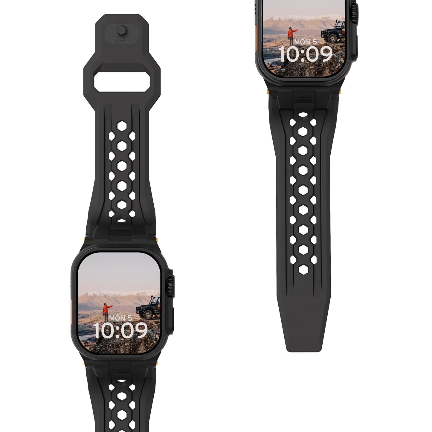 UAG iWatch Strap Premium Sport Breathable Monarch Band for iWatch 44/45/46/49MM - Full Black
