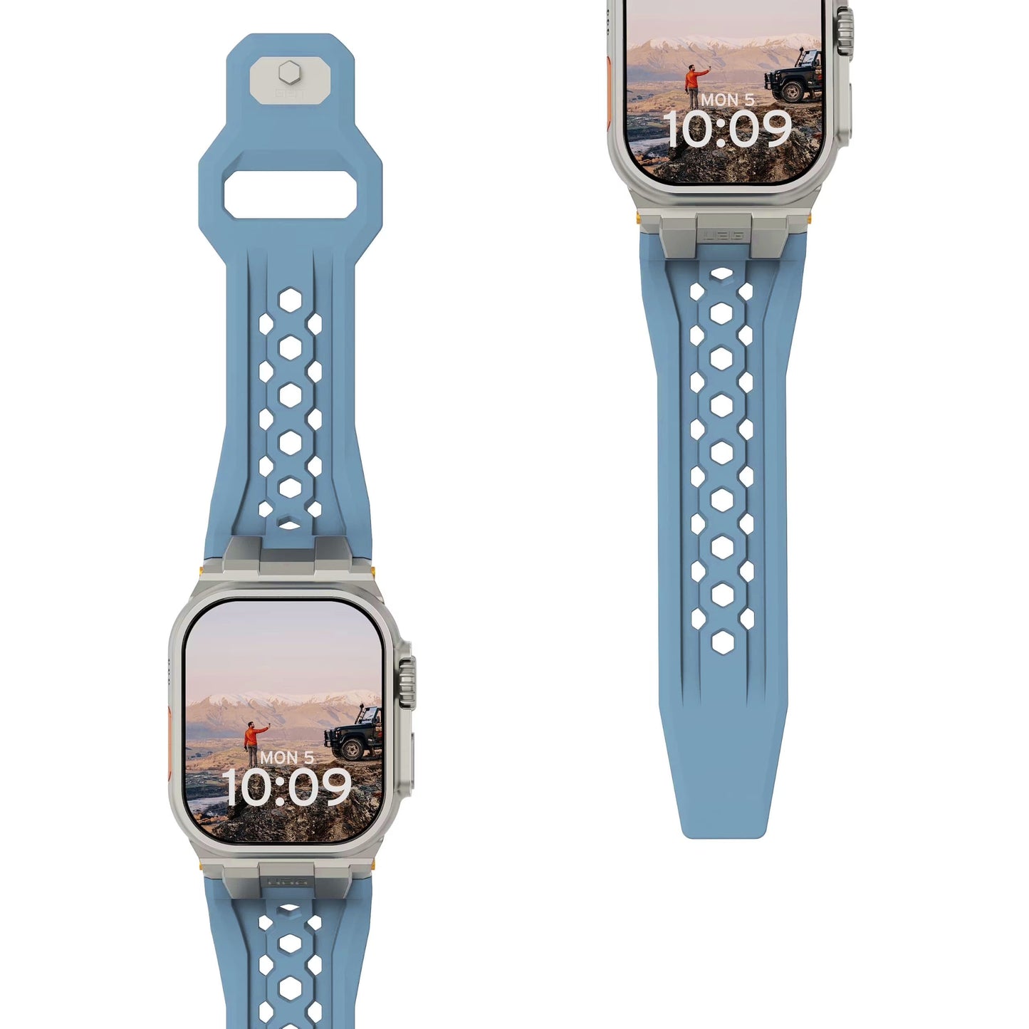 UAG iWatch Strap Premium Sport Breathable Monarch Band for iWatch 44/45/46/49MM - Sky Blue