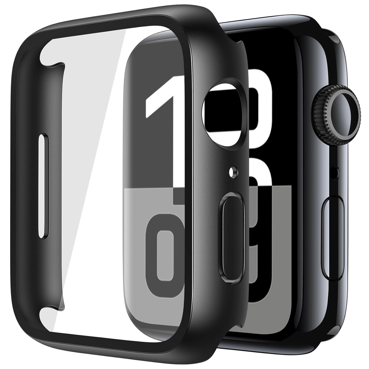 iWatch Bumper Cover for Built-in Screen Protector Full Coverage Hard PC iWatch Case for 42MM - Black