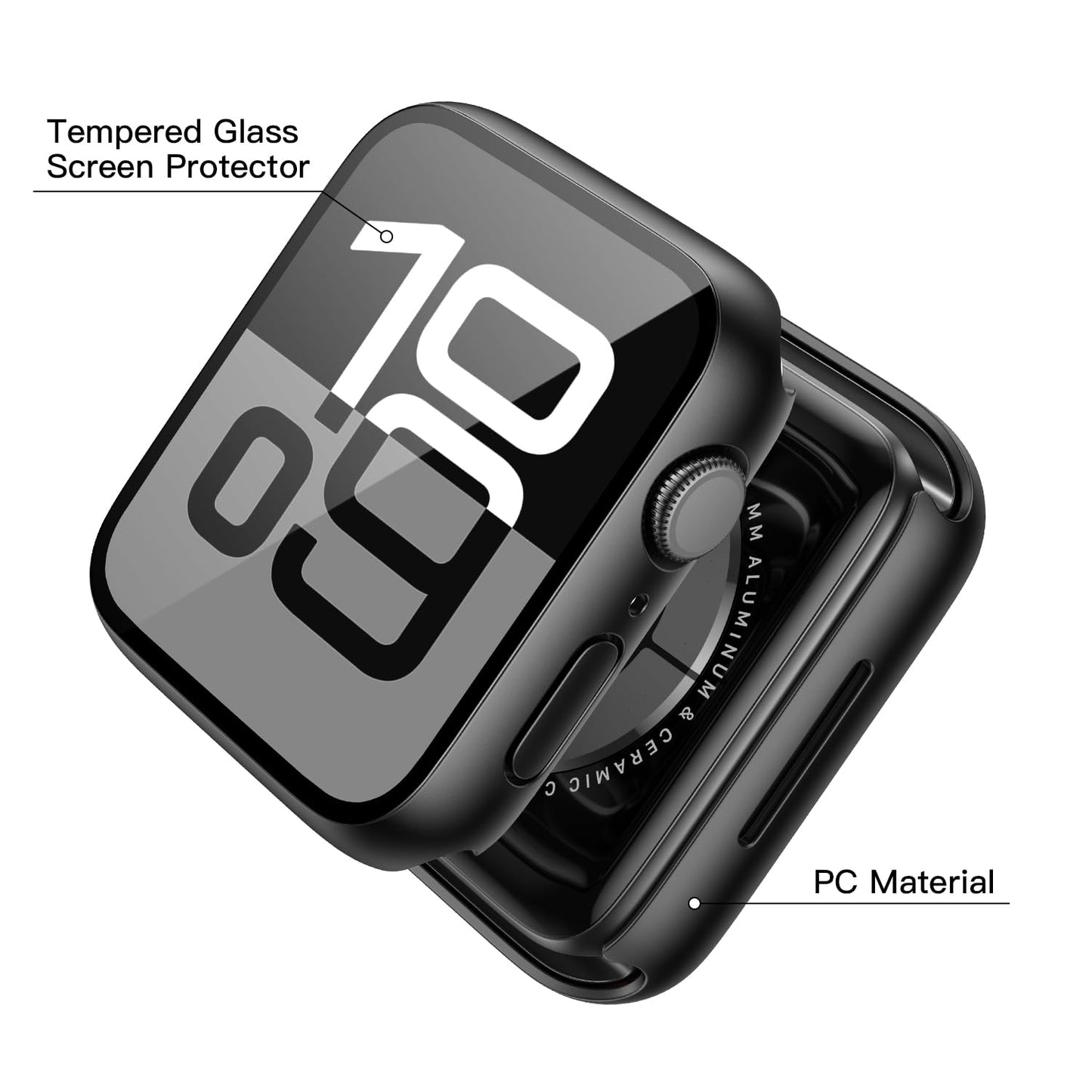 iWatch Bumper Cover for Built-in Screen Protector Full Coverage Hard PC iWatch Case for 42MM - Black