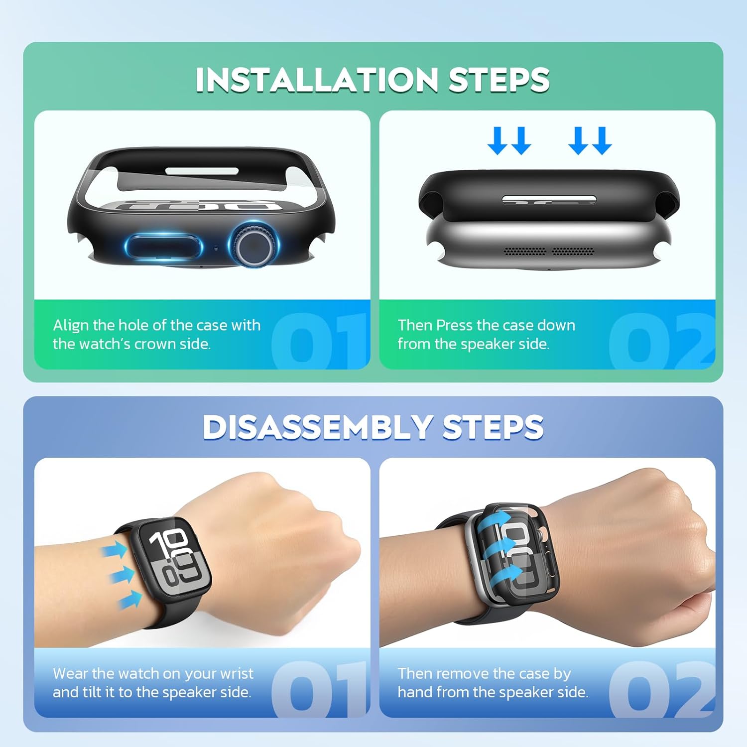 iWatch Bumper Cover for Built-in Screen Protector Full Coverage Hard PC iWatch Case for 42MM - Black