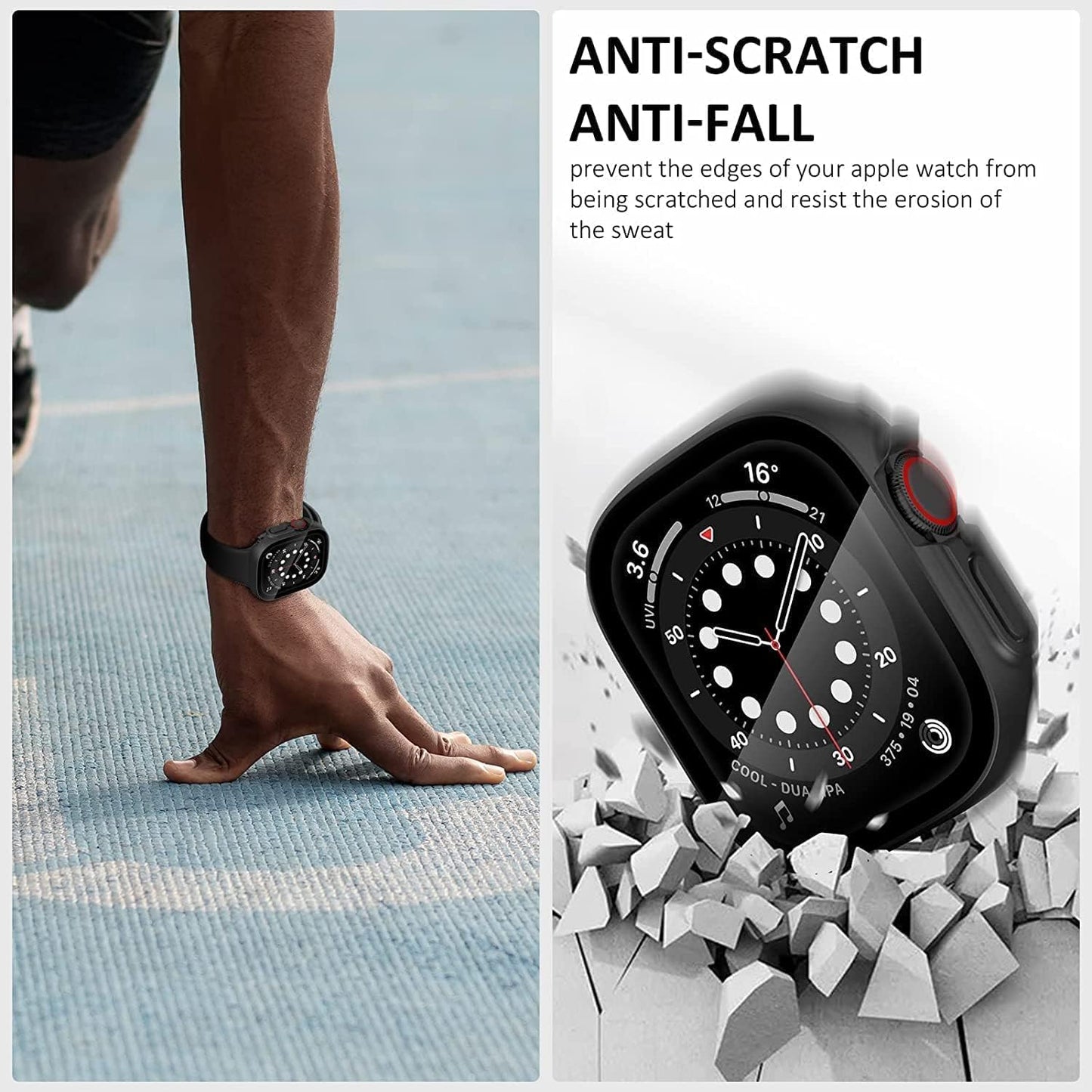 iWatch Bumper Cover for Built-in Screen Protector Full Coverage Hard PC Case for Watch Ultra/ Ultra 2 / Ultra3 49MM