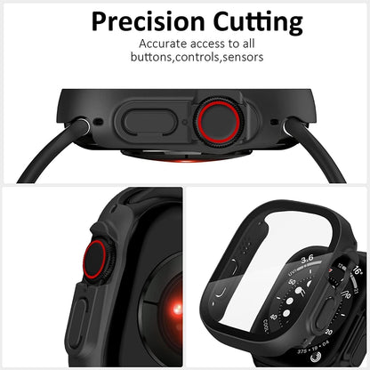 iWatch Bumper Cover for Built-in Screen Protector Full Coverage Hard PC Case for Watch Ultra/ Ultra 2 / Ultra3 49MM