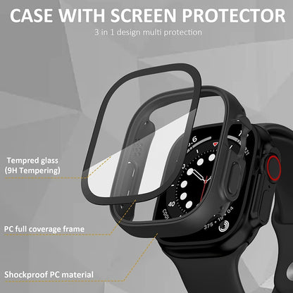 iWatch Bumper Cover for Built-in Screen Protector Full Coverage Hard PC Case for Watch Ultra/ Ultra 2 / Ultra3 49MM