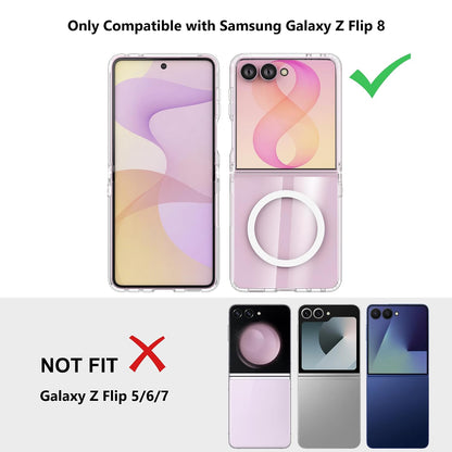 Samsung Z Flip8 Crystal Clear Anti-Yellowing Transparent Magsafe Cover