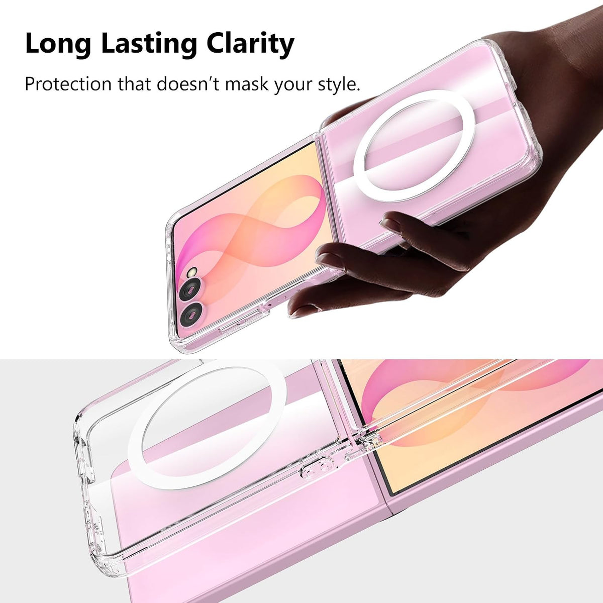 Samsung Z Flip8 Crystal Clear Anti-Yellowing Transparent Magsafe Cover