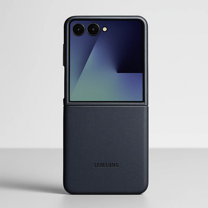 Samsung Galaxy Z Flip8 Leather Case, Slim Soft Inside - Dark Grey
