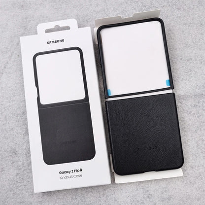 Samsung Galaxy Z Flip8 Leather Case, Slim Soft Inside - Black