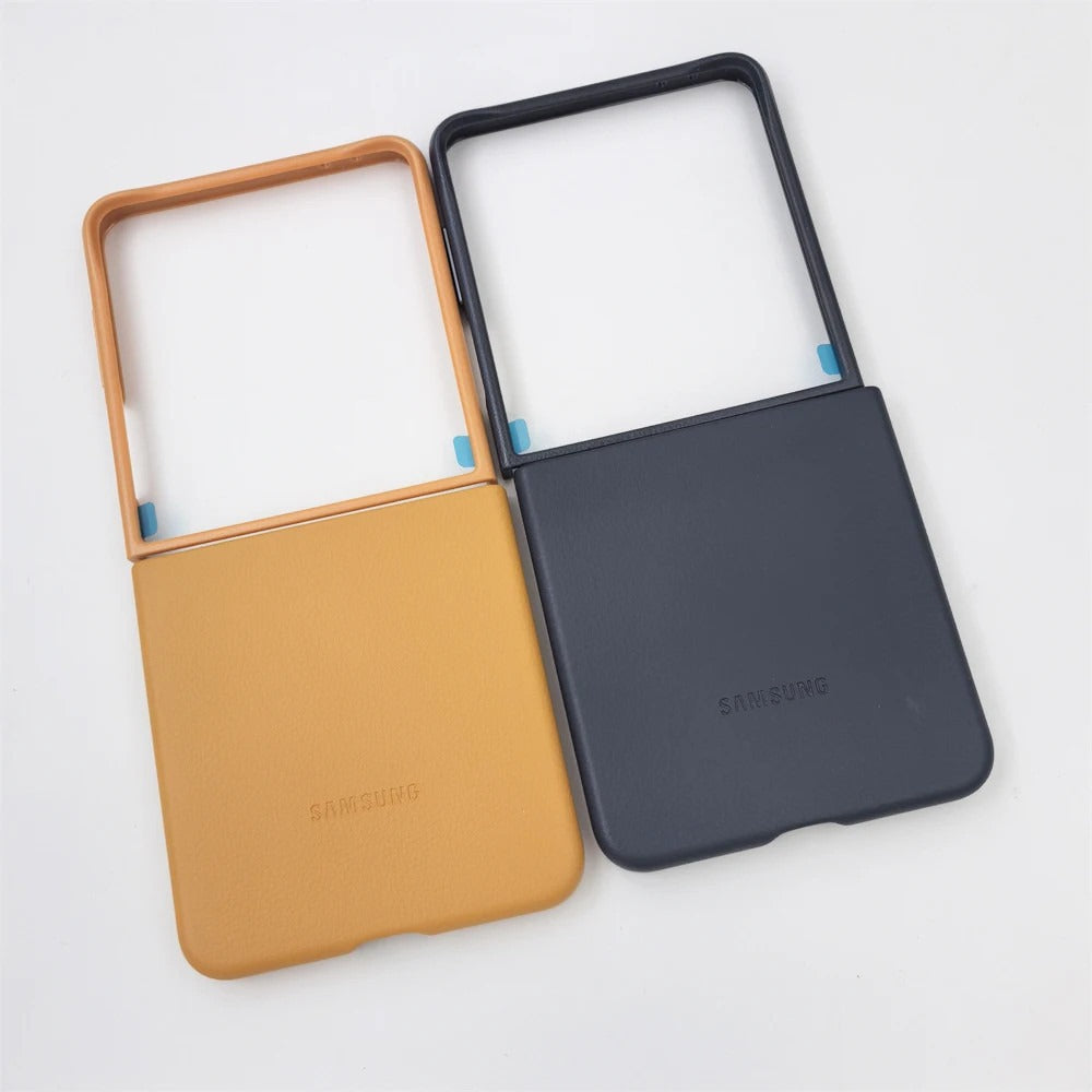 Samsung Galaxy Z Flip8 Leather Case, Slim Soft Inside - Tan Brown