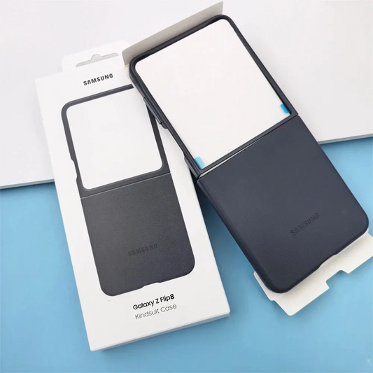 Samsung Galaxy Z Flip8 Leather Case, Slim Soft Inside - Blue