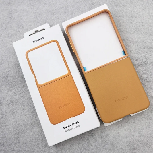 Samsung Galaxy Z Flip8 Leather Case, Slim Soft Inside - Tan Brown