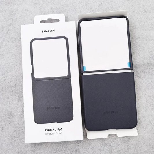 Samsung Galaxy Z Flip8 Leather Case, Slim Soft Inside - Dark Grey