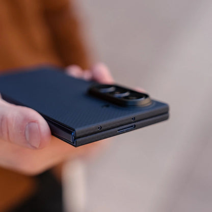 Samsung Galaxy Z Fold7 Real Carbon Fiber Case, 0.5mm Super Slim Original SLIVA Carbon Fiber with Magsafe - Black