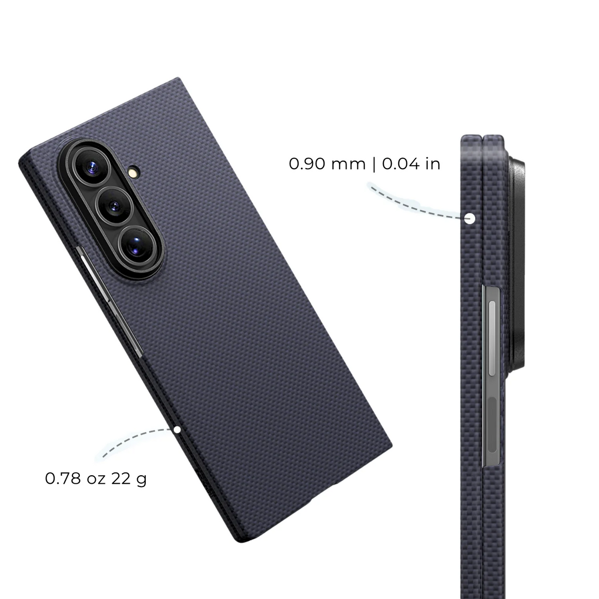 Samsung Galaxy Z Fold7 Real Carbon Fiber Case, 0.5mm Super Slim Original SLIVA Carbon Fiber with Magsafe - Black