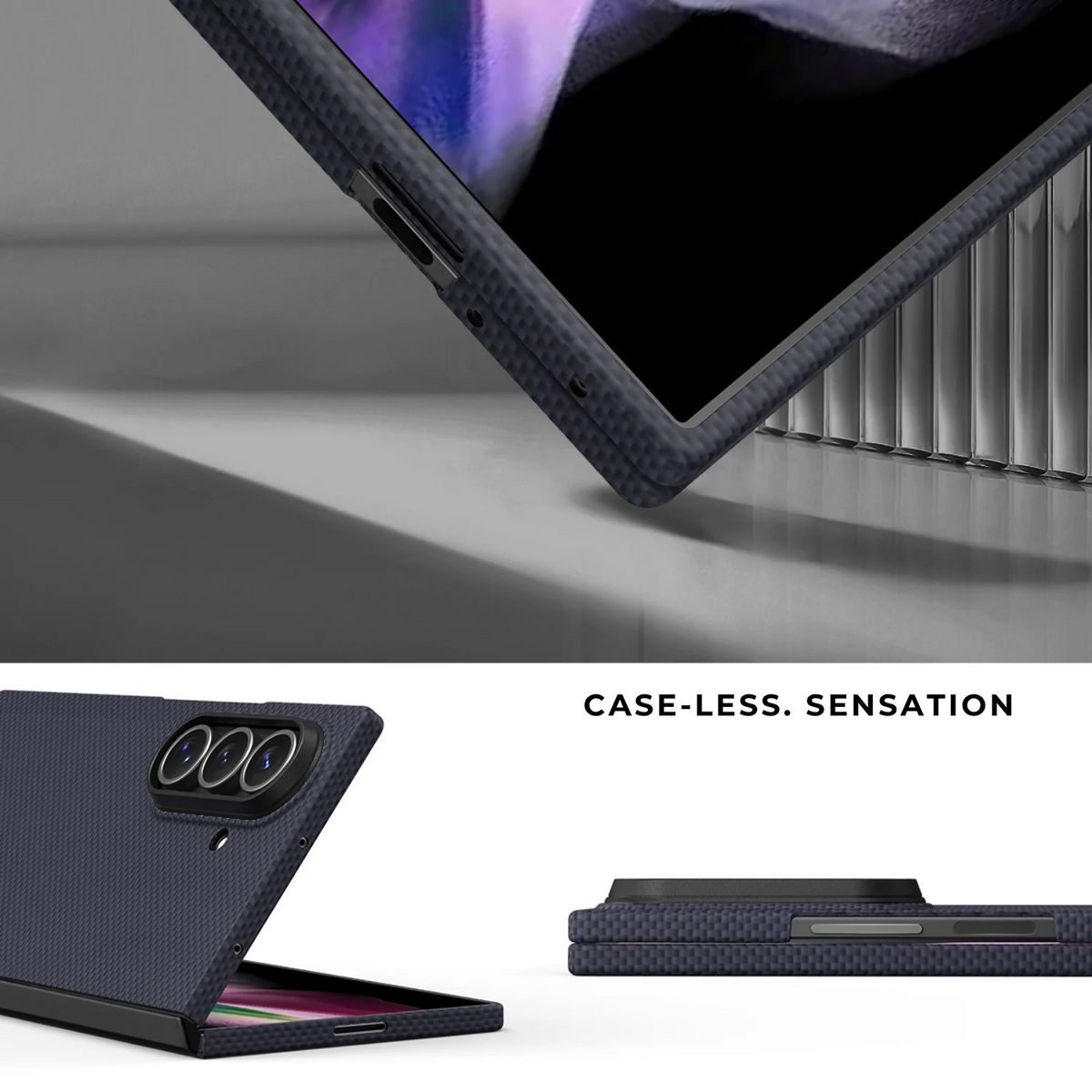 Samsung Galaxy Z Fold7 Real Carbon Fiber Case, 0.5mm Super Slim Original SLIVA Carbon Fiber with Magsafe - Black