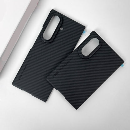 Samsung Z Fold8 Carbon Fiber Case, X-level 0.6mm Thin Carbon Fiber Back Cover - Black