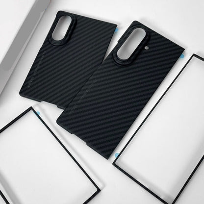 Samsung Z Fold8 Carbon Fiber Case, X-level 0.6mm Thin Carbon Fiber Back Cover - Black