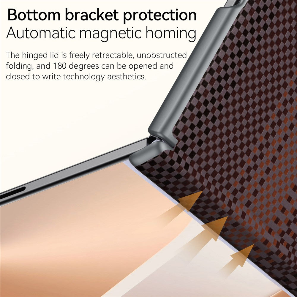 Samsung Z Fold8 SULADA Carbon Case, Kevlar Woven Carbon Texture Magnetic Cover with Hinge Protection Magsafe (No Front) - Sunset
