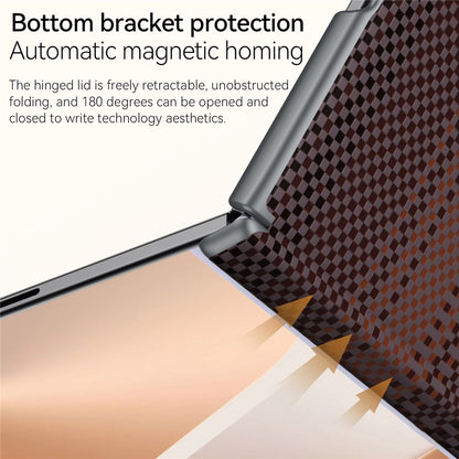 Samsung Z Fold8 SULADA Carbon Case, Kevlar Woven Carbon Texture Magnetic Cover with Hinge Protection Magsafe (No Front) - Sunset