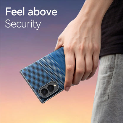 Samsung Z Fold8 SULADA Carbon Case, Kevlar Woven Carbon Texture Magnetic Cover with Hinge Protection Magsafe (No Front) - moonrise