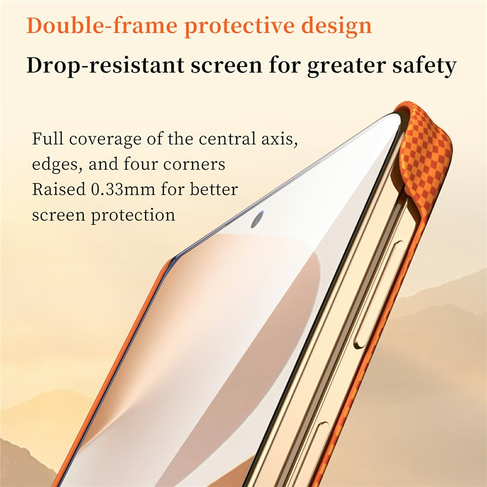 Samsung Z Fold8 SULADA Carbon Case, Golden Mountain Pattern Slim Case, Dual Frame with Magsafe