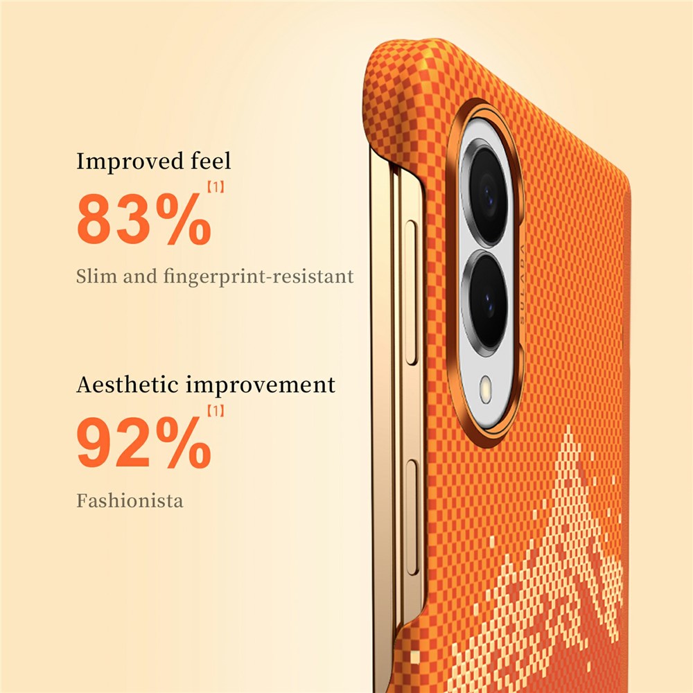 Samsung Z Fold8 SULADA Carbon Case, Golden Mountain Pattern Slim Case, Dual Frame with Magsafe