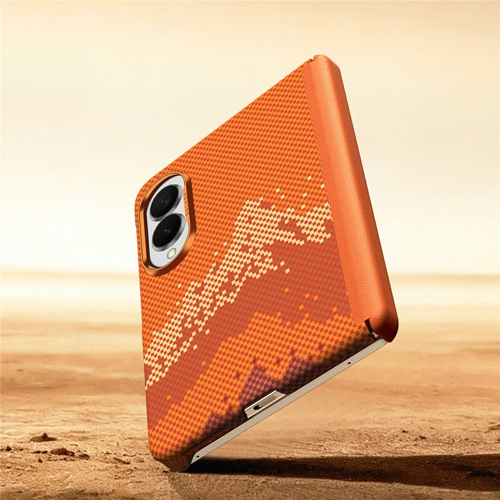 Samsung Z Fold8 SULADA Carbon Case, Golden Mountain Pattern Slim Case, Dual Frame with Magsafe