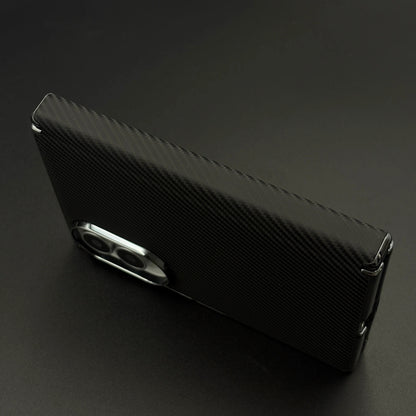 Samsung Galaxy Z Fold8 Leather Carbon Texture Case with Hinge Protection & inbuilt Front Glass - Black
