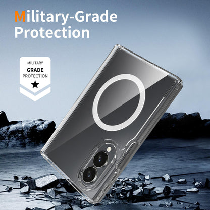 Samsung Z Fold8 Transparent Case, Cristal Clear Anti-Yellowing Magnetic Magsafe Case with Hinge Protection