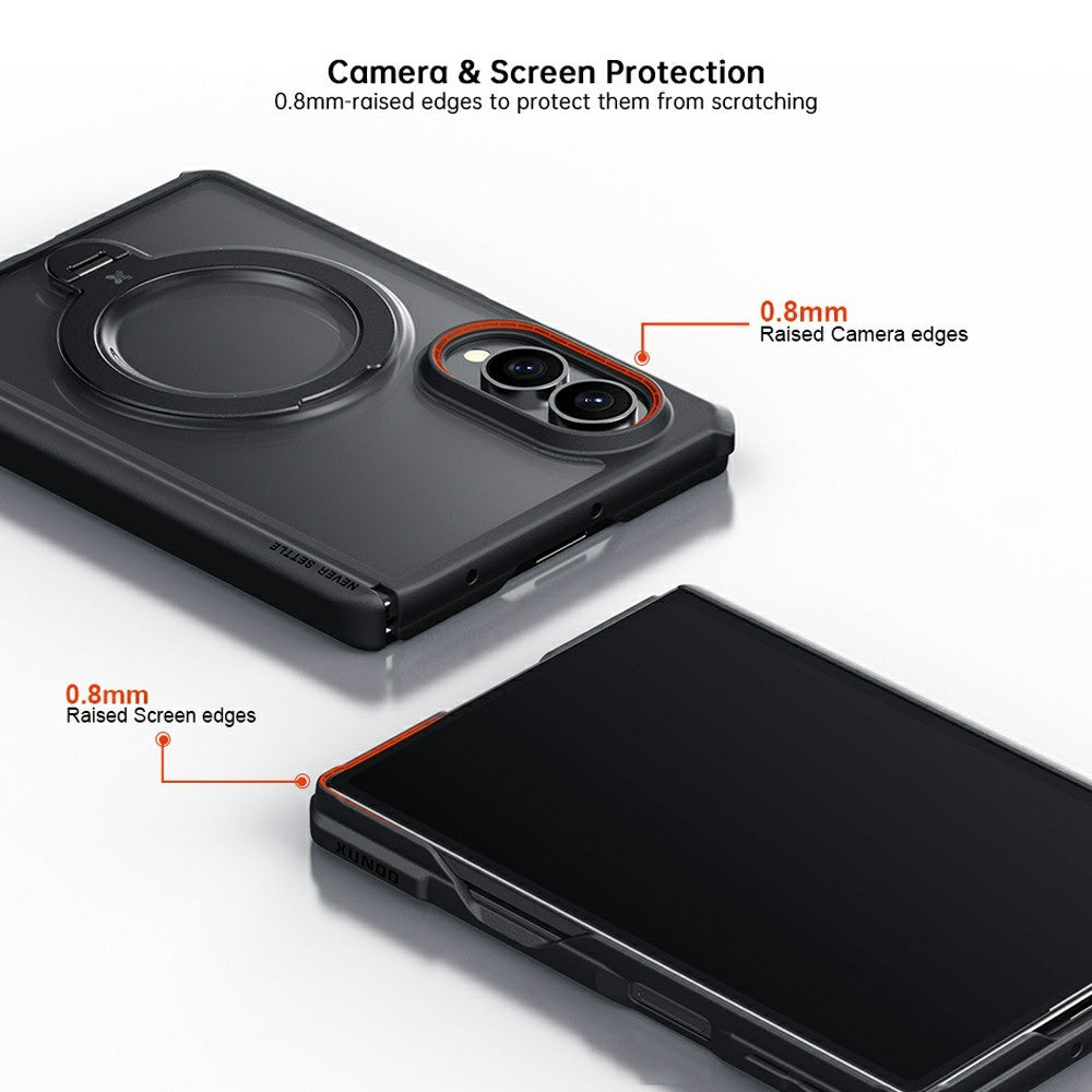 Samsung Z Fold8 XUNDO Shockproof Cover, Corner Airbag Dual Axis with Hinge Protection, Magsafe, 360° Metal Ring