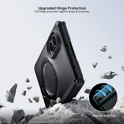 Samsung Z Fold8 XUNDO Shockproof Cover, Corner Airbag Dual Axis with Hinge Protection, Magsafe, 360° Metal Ring