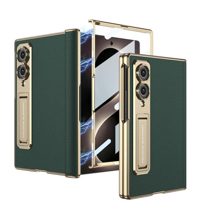 Samsung Z Fold8 GKK Luxury Platinum Series Leather Cover with Kickstand and inbuilt Front Glass - Green