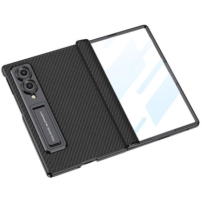 Samsung Z Fold8 GKK Luxury Platinum Series Leather Cover with Kickstand and inbuilt Front Glass - Carbon