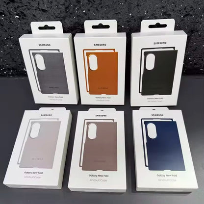Samsung Z Fold8 Leather Case, Kindsuit Slim Leather Back Cover - Brown