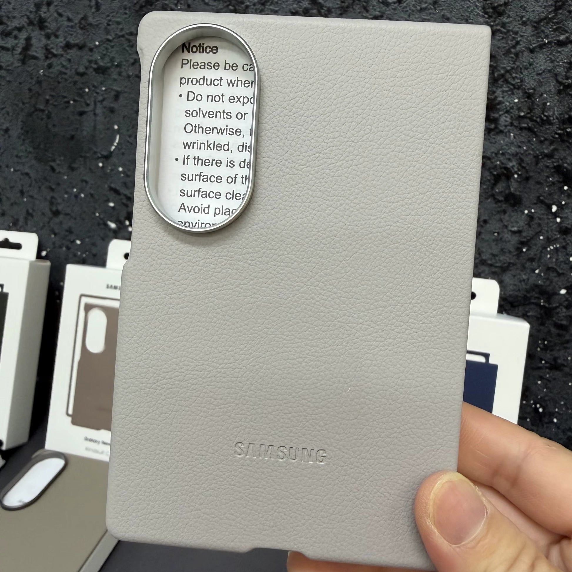 Samsung Z Fold8 Leather Case, Kindsuit Slim Leather Back Cover - Grey