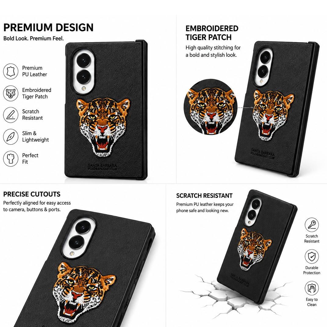 Samsung Z Fold8 Original Santa Barbara Polo Requite Club Leather Case Savana Series - Leopard