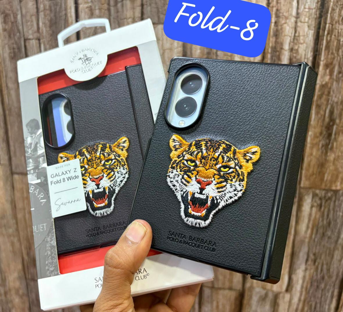Samsung Z Fold8 Original Santa Barbara Polo Requite Club Leather Case Savana Series - Leopard