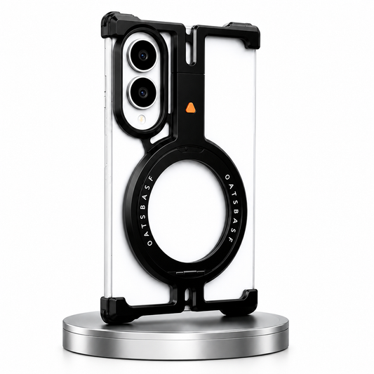 Samsung Z Fold8 Metal Case, Frameless T Shape Aluminum Alloy 360° Magnetic Rotating Ring with Magsafe - Black