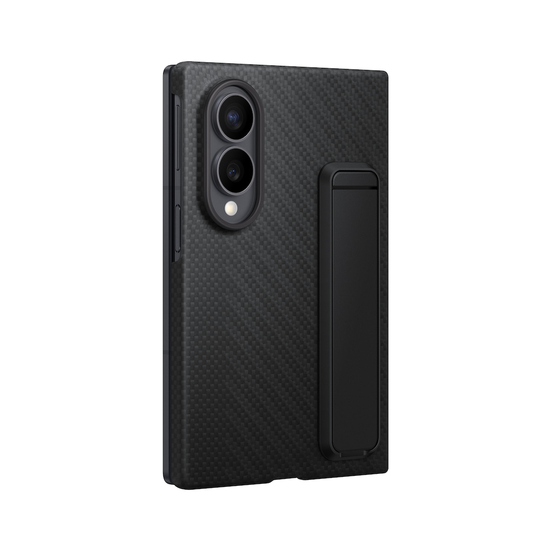 Samsung Z Fold8 Carbon Standing Case, 0.8mm Slim Carbon Fiber Cover with Magsafe and Kickstand - Black