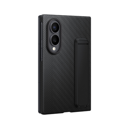 Samsung Z Fold8 Carbon Standing Case, 0.8mm Slim Carbon Fiber Cover with Magsafe and Kickstand - Black